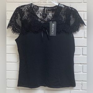 Tricot Chic, Tcexcence, black, lace top size 16
